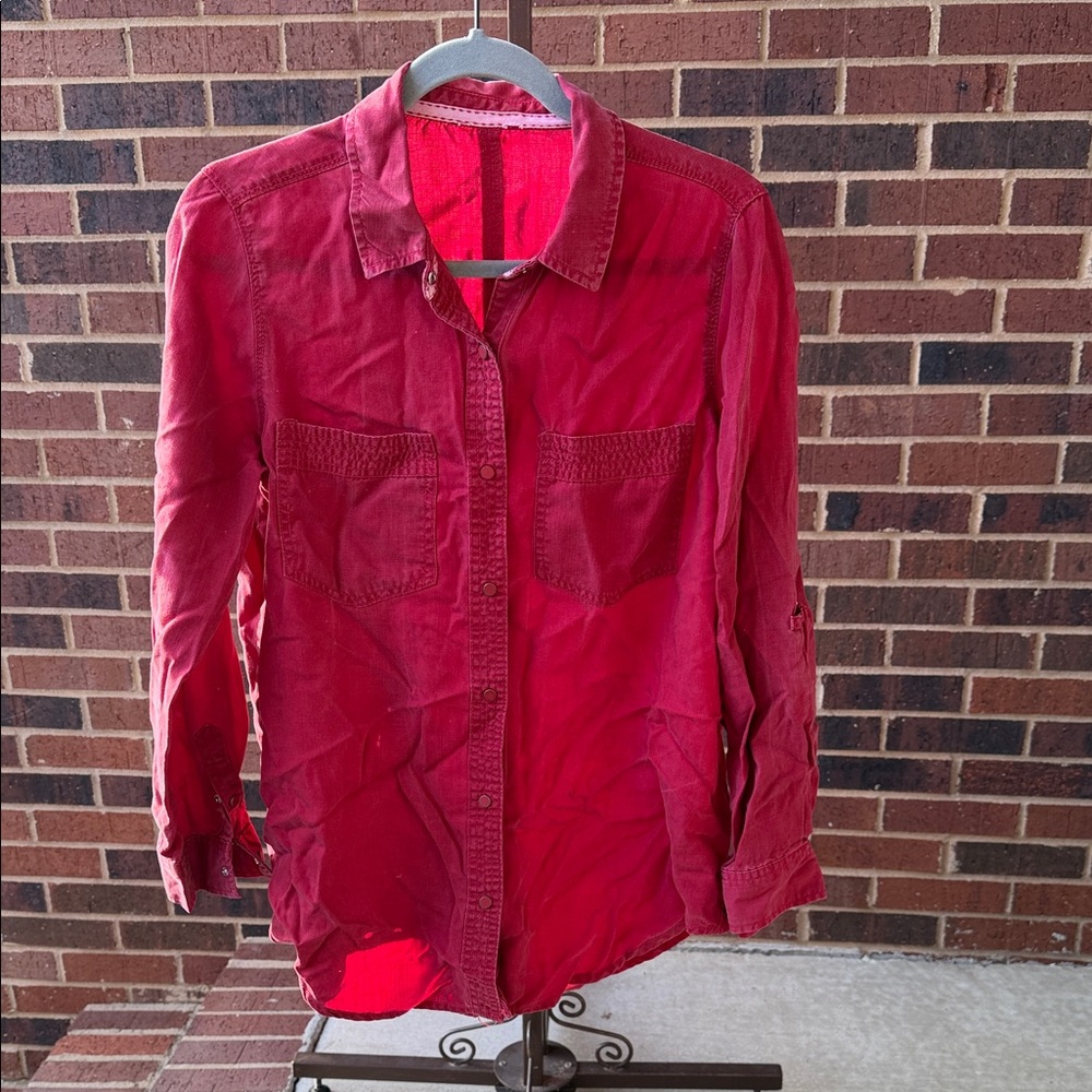 Red Button-Up Shirt